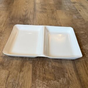 Hearth & Hand with Magnolia Metal Decorative Off White Tray with 2 Compartments